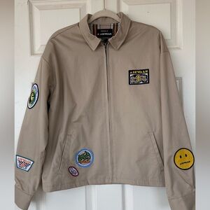 Forever 21 Unisex Airwalk Jacket Patches Zip‎ Front Small
